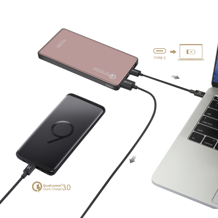 Batterie externe PowerHouse ultra slim GEN 2.0 10 000mAh (37Wh), Or rose