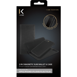 &Eacute;tui et Coque slim magn&eacute;tique 2-en-1 pour Apple iPhone 6 Plus/6s Plus/7 Plus/8 Plus, Noir