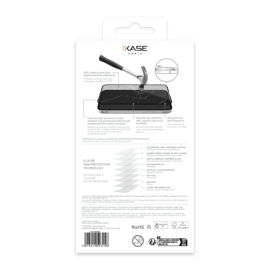 Protection d&rsquo;&eacute;cran antibact&eacute;rienne en verre tremp&eacute; ultra-r&eacute;sistant &agrave; bords incurv&eacute;s pour Apple iPhone 15, Noir