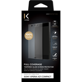 Protection d'écran en verre trempé (100% de surface couverte) pour Sony Xperia XZ1 Compact, Transparente