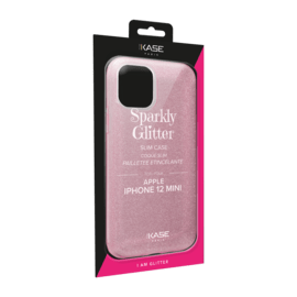 Coque slim&nbsp;paillet&eacute;e &eacute;tincelante pour Apple iPhone 12 mini, Or Rose