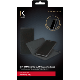 Étui et Coque slim magnétique 2-en-1 pour Huawei P10, Noir