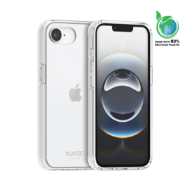 Coque hybride invisible fabriquée à 83 % de plastique recyclé pour Apple iPhone 16e, transparente