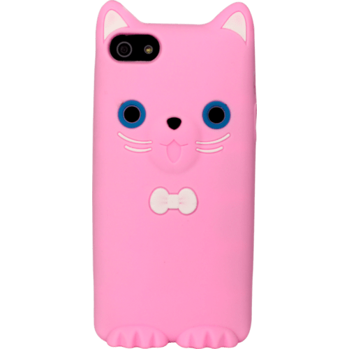 Coque pour Apple iPhone 5/5s/SE, silicone Chat Rose