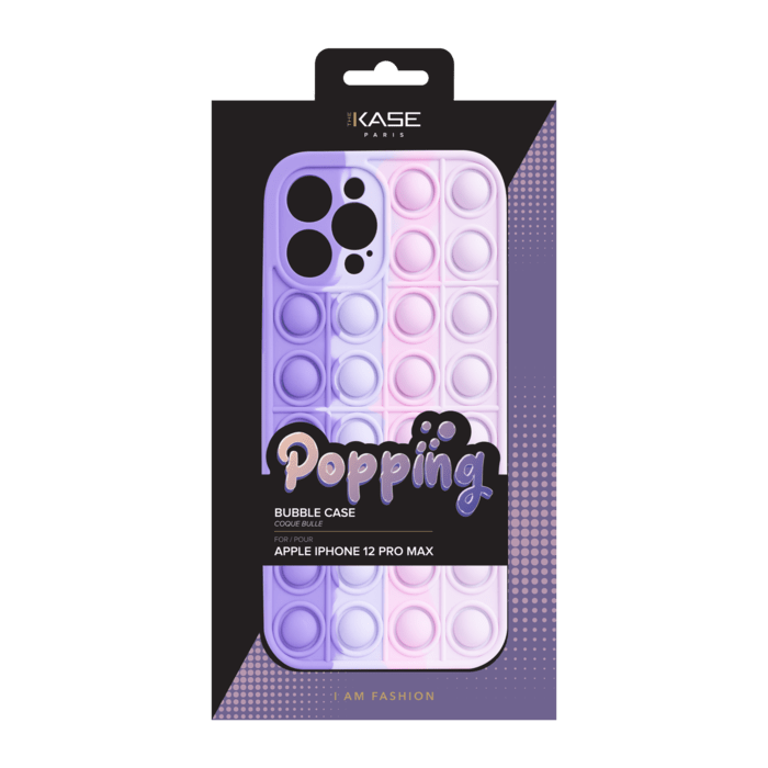 Coque Popping Bubble pour Apple iPhone 12 Pro Max, Bleu Vert