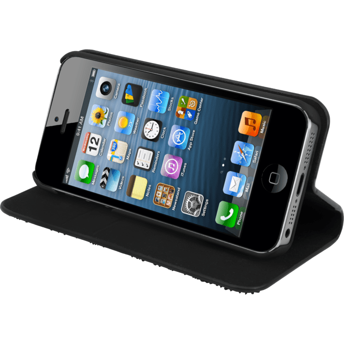 Coque Clapet Bling Strass pour Apple iPhone 5/5s/SE, Minuit Noir