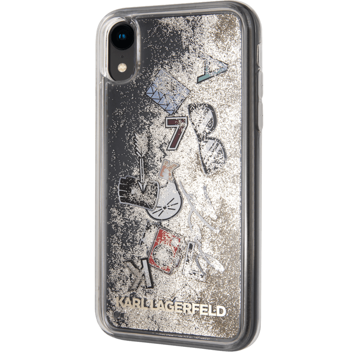 Karl Lagerfeld Iconic Bling Bling Coque paillet&eacute;e pour Apple iPhone XR, Or