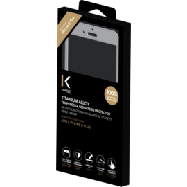 Protection d'&eacute;cran en Alliage de Titane et verre tremp&eacute; pour Apple iPhone 6 Plus/6s Plus, Argent
