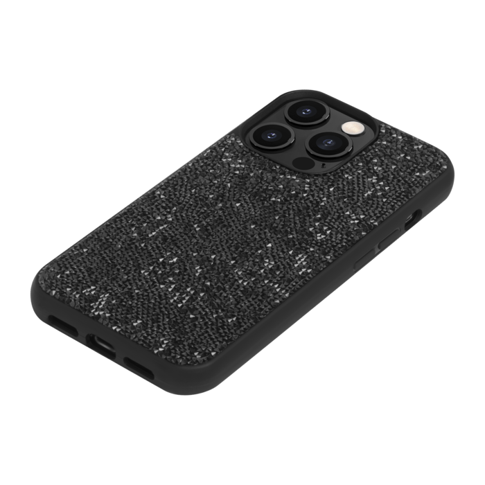 Coque Bling Strass pour Apple iPhone 14 Pro, Minuit Noir