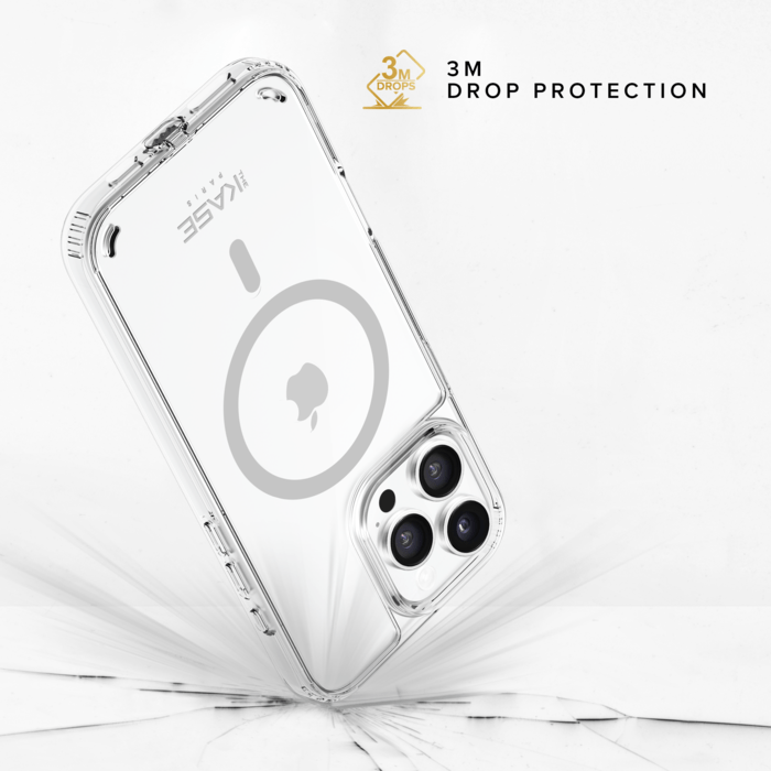 Coque antibact&eacute;rienne antichoc magn&eacute;tique invisible Fabriqu&eacute; Avec du 75% Plastique Recycl&eacute; pour Apple iPhone 16 Pro Max, Transparente