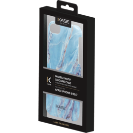 Coque en silicone effet marbré pour Apple iPhone 6/6s/7/8/SE 2020, bleu granite