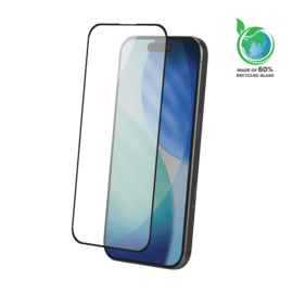 Protection d’écran antibactérienne en verre trempé ultra-résistant à bords incurvés (60% verre trempé recyclé) pour Apple iPhone 17, Noir
