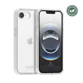 Coque hybride invisible fabriqu&eacute;e &agrave; 83 % de plastique recycl&eacute; pour Apple iPhone 16e/17e, transparente