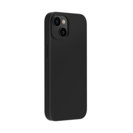 Coque antichoc en gel de silicone doux pour Apple iPhone 14, Noir satin