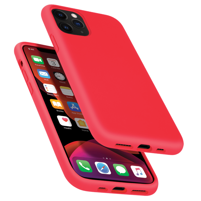 Custodia in silicone gel anti-shock per Apple iPhone 11 Pro, rosso fuoco