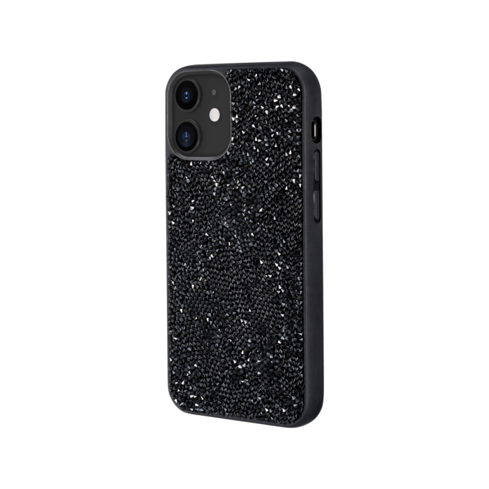 Coque Bling Strass pour Apple iPhone 12 mini, Noir Minuit