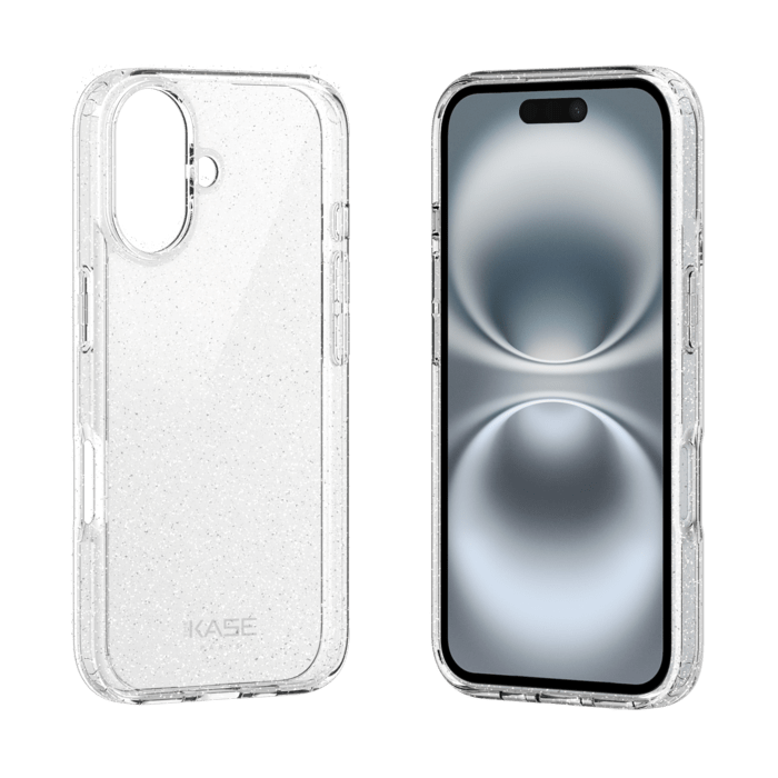 Coque hybride &eacute;tincelante invisible GEN 2.0 83% de plastique recycl&eacute; pour Apple iPhone 16, Transparente