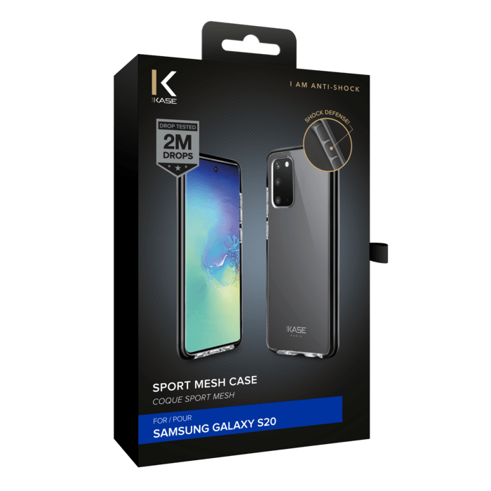 Coque Sport Mesh pour Samsung Galaxy S20, Noir de jais