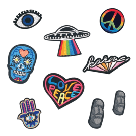 Case Funky Embroidered Stickers