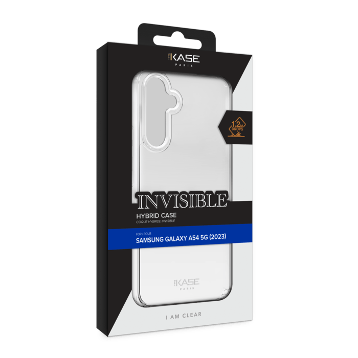 Coque hybride invisible pour Samsung Galaxy A54 5G 2023, Transparente