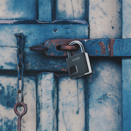 Cadenas Biom&eacute;trique Intelligent &Eacute;tanche IP65 Forte Protection avec double de cl&eacute;s, Noir