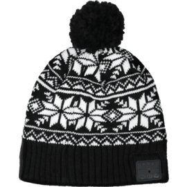 Casque Bluetooth Bonnet fairisle &agrave; pompon