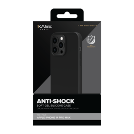 Coque antichoc en gel de silicone doux pour Apple iPhone 14 Pro Max, Noir satin