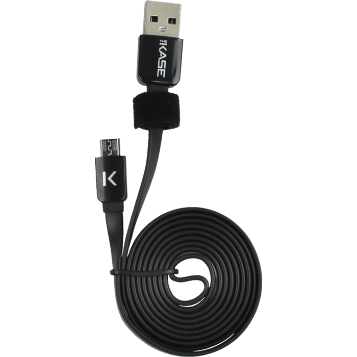 Flat cable to Micro USB (1m) for Android, Cool Black