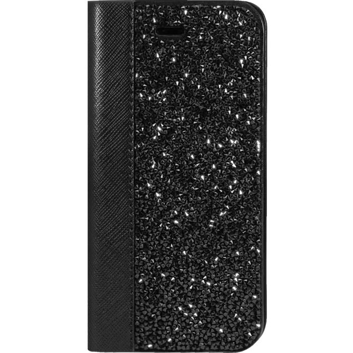 Coque Clapet Bling Strass pour Apple iPhone 6/6s, Minuit Noir