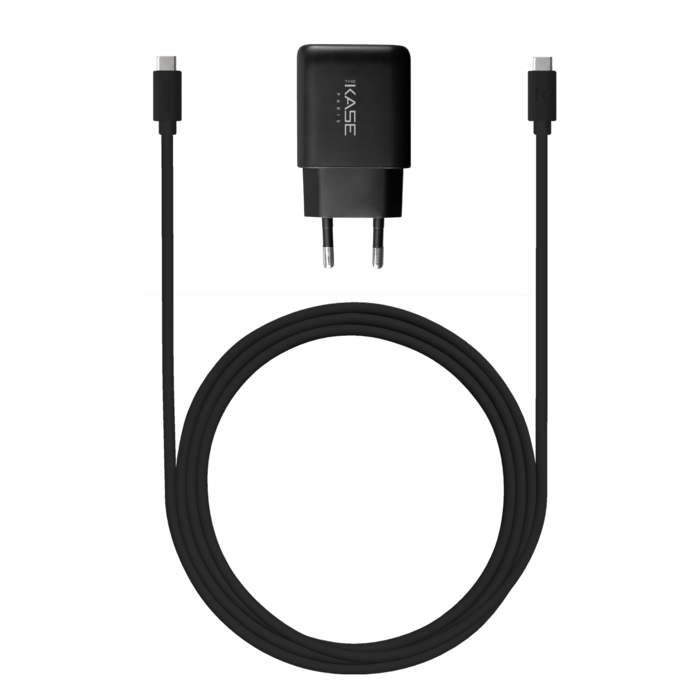 Chargeur mural PowerPort Speed LITE 20 W double USB UE + c&acirc;ble de charge/synchronisation rapide USB-C vers USB-C, noir