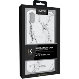 Coque effet marbr&eacute; pour Apple iPhone X/XS, Blanc