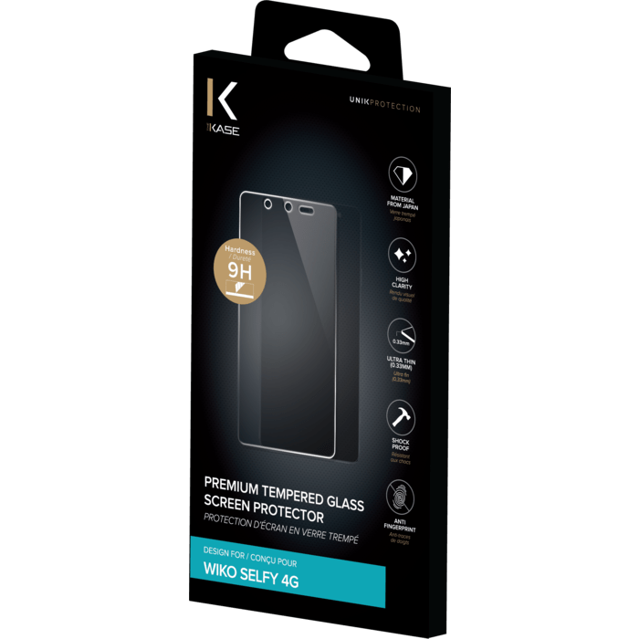 Protection d'&eacute;cran premium en verre tremp&eacute; pour Wiko Selfy 4G, Transparent
