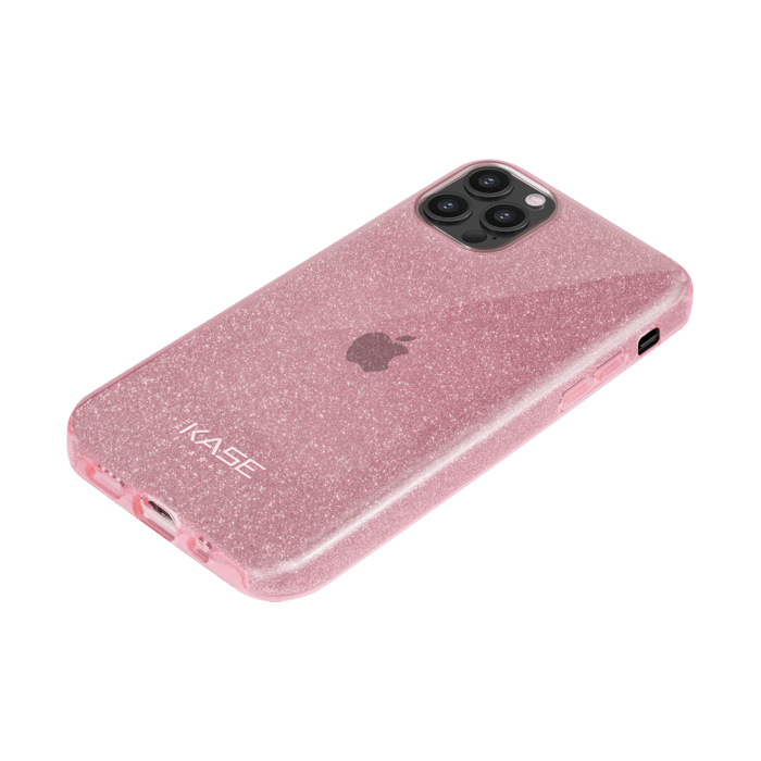Coque slim&nbsp;paillet&eacute;e &eacute;tincelante pour Apple iPhone 12/12 Pro, Or Rose