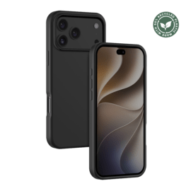 Coque antichoc en gel de silicone doux pour 55% de plastique recycl&eacute; Apple iPhone 18 Pro Max, Noir satin
