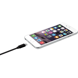 C&acirc;ble Lightning certifi&eacute; MFi Apple Charge Speed 3A charge/ sync (3M), Noir de jais