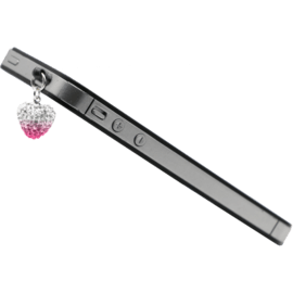 Case Jewel Jack Plug, Charming heart, White and Rose pink