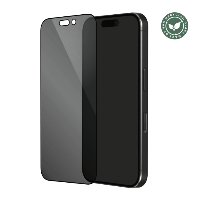 Protection d'&eacute;cran Priv&eacute;e en verre tremp&eacute; (60% verre tremp&eacute; recycl&eacute;) pour Apple iPhone 16 Pro Max, Noir
