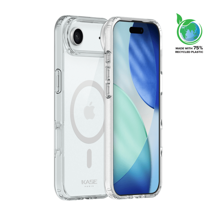 Coque antibactérienne antichoc magnétique invisible Fabriqué Avec du 75% Plastique Recyclé pour Apple iPhone Air, Transparente