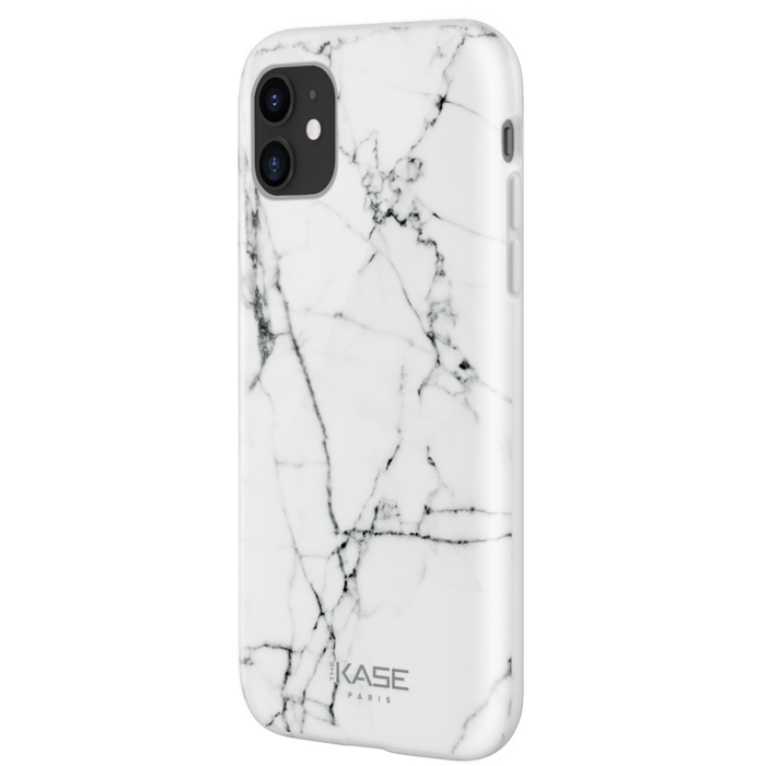 Coque effet marbr&eacute; pour Apple iPhone 11, Blanc