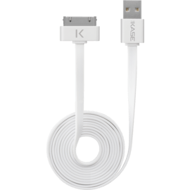 Cable plat 30 broches vers USB (1m) pour Apple, Blanc Lumineux