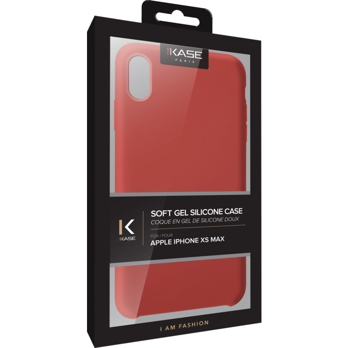 Coque en Gel de Silicone Doux pour Apple iPhone XS Max, Rouge Ardent