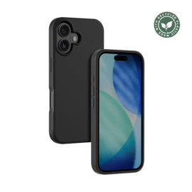 Coque antichoc en gel de silicone doux pour 55% de plastique recycl&eacute; Apple iPhone 17, Noir satin
