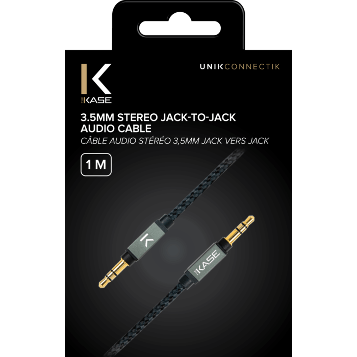 Câble Audio Stereo 3.5mm Jack vers Jack, Argent