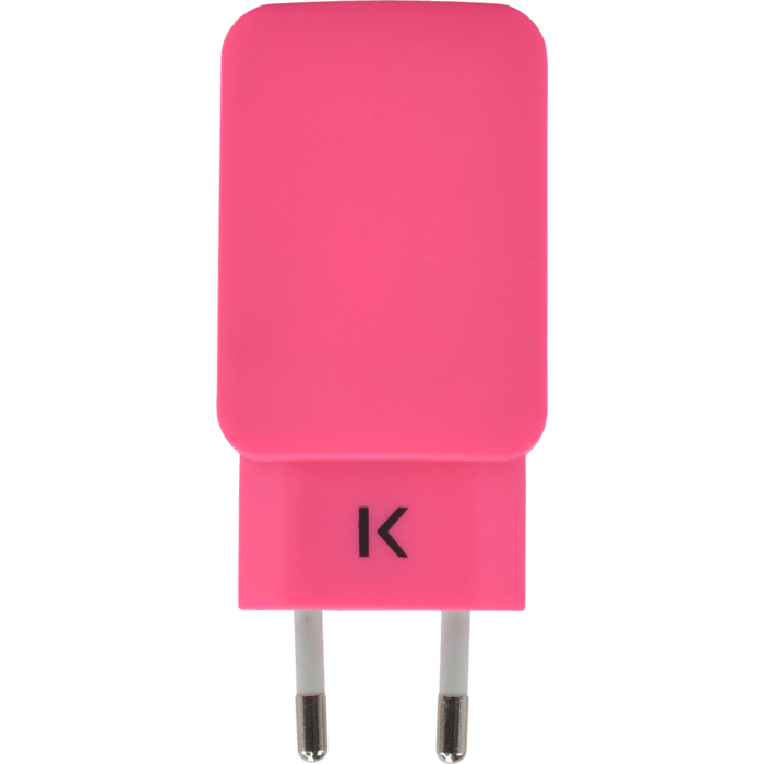 Chargeur Universel Double USB (EU) 3.1A, Rose Bonbon