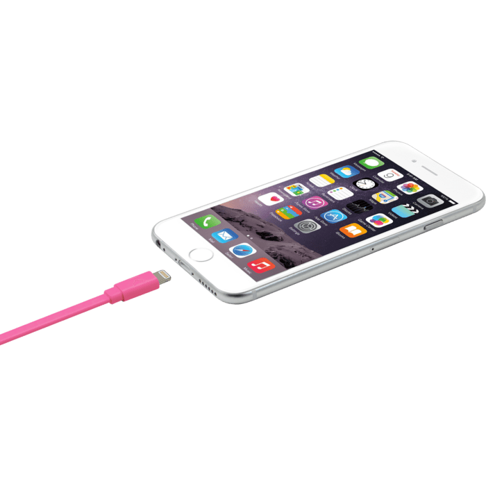 Cavo di ricarica / sincronizzazione Lightning certificato Apple MFi da 2,4 A (1 m), rosa caldo