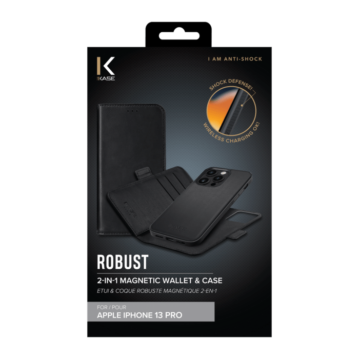 Etui & Coque robuste magnétique 2-en-1 pour Apple iPhone 13 Pro, Noir Onyx