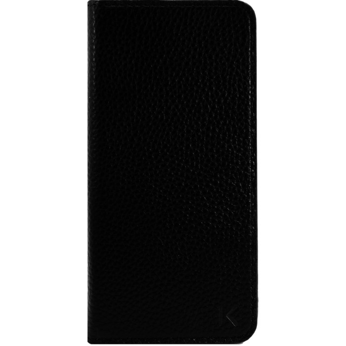 Étui portefeuille en cuir véritable pour Apple iPhone 7/8, cuir de Veau Shrunken Noir