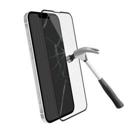 Protection d&rsquo;&eacute;cran antibact&eacute;rienne en verre tremp&eacute; ultra-r&eacute;sistant (100% de surface couverte) pour Apple iPhone 13/ 13Pro/ 14, Noir