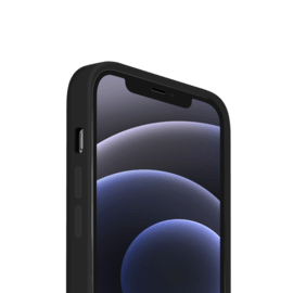 Coque antichoc magn&eacute;tique en gel de silicone doux pour Apple iPhone 12 Pro Max, Noir satin