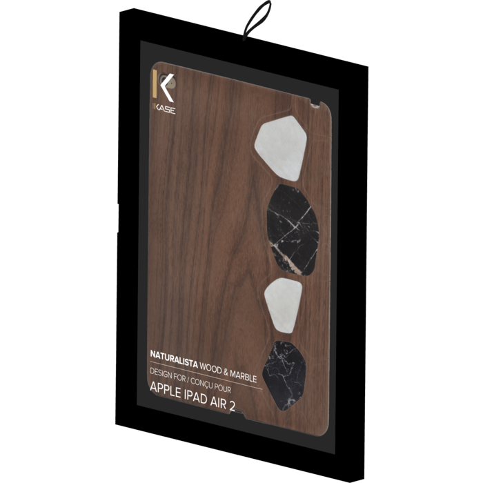 Naturalista Coque mabre-bois Noyer pour Apple iPad Air 2, Blanc & Noir
